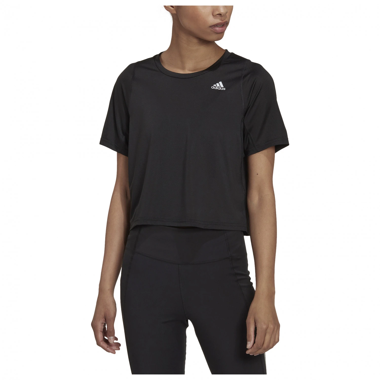 Adidas - Women's Fast Crop Tee - Running Shirt 2 Adidas - Women's Fast Crop Tee - Running Shirt - Image 2